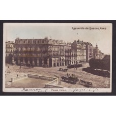 CIUDAD DE BUENOS AIRES TRANVIAS EN PASEO COLON ANTIGUA TARJETA POSTAL